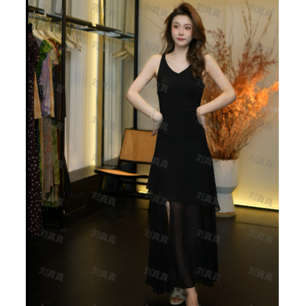 【刘真真慢调巴黎】Z740法式高品夏季显气质休闲风显瘦连衣裙QC