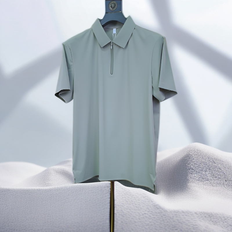 短袖男夏季Polo衫商务修身POLO衫常规拉链冰凉感