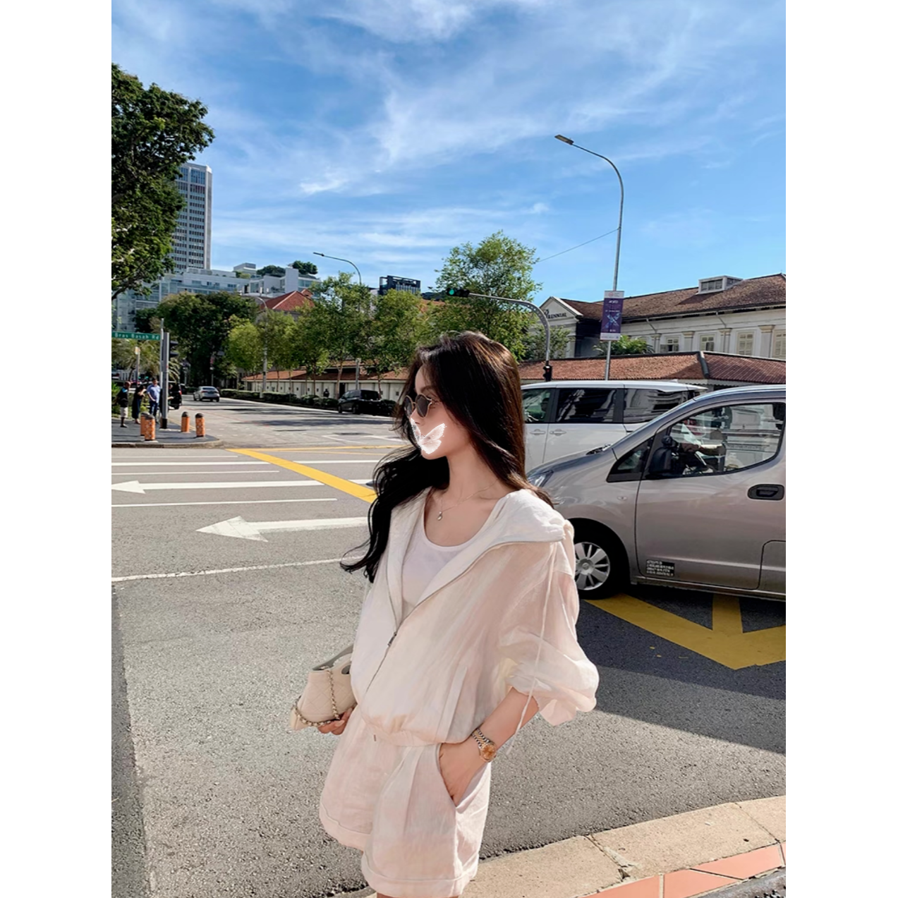 Molly 111 "LP松弛老钱"高品 骨感垂坠 外套/短裤套装