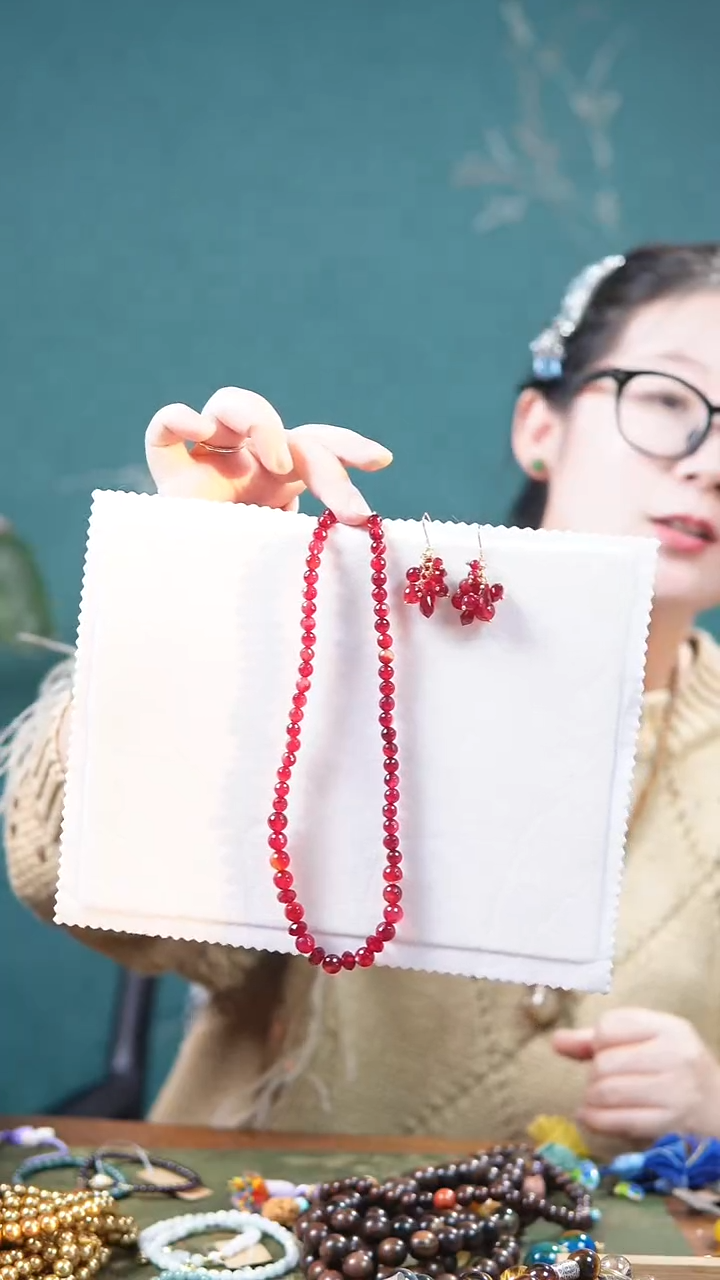 未镶嵌颈饰玛瑙/玉髓H**憨项链耳环