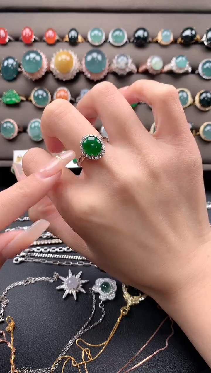 【闪购商品】翡翠戒指银S925镶嵌13131