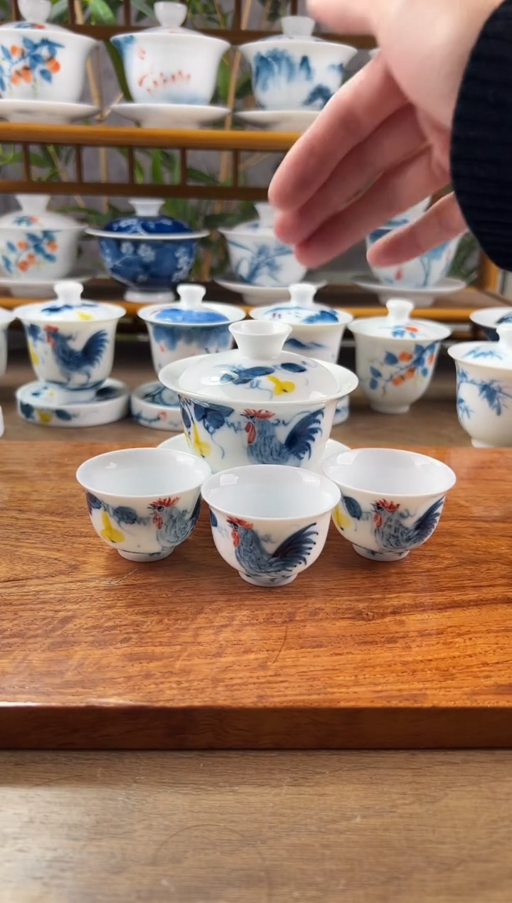 【闪购商品】微瑕公鸡130ml三才+美人杯3个