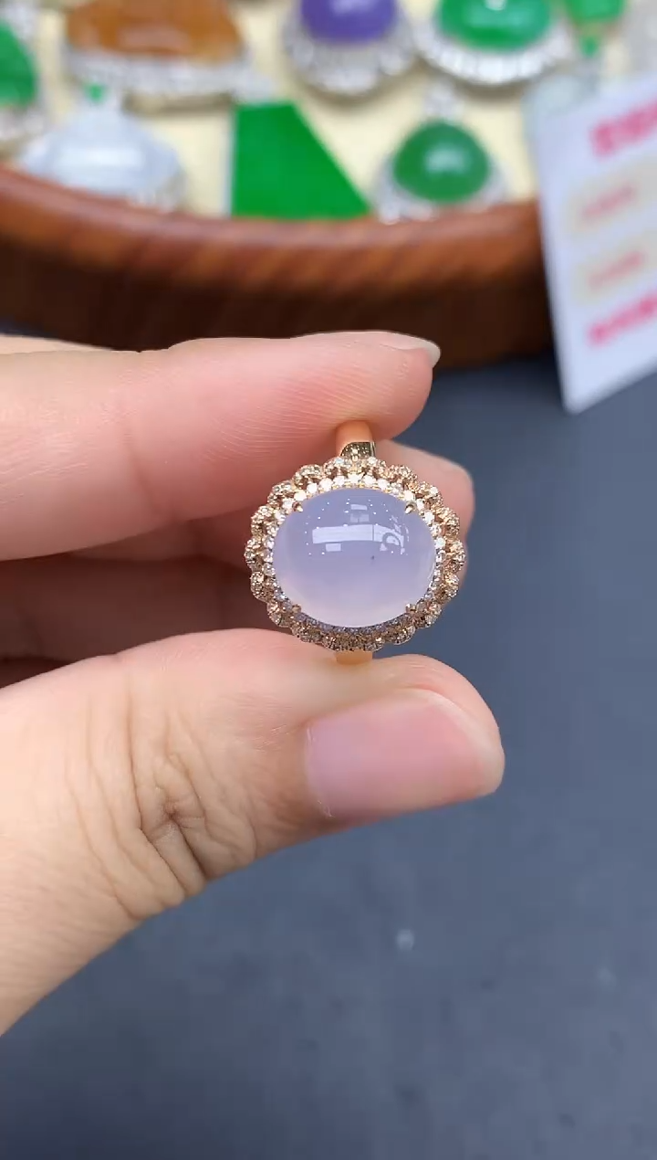 颈饰18K金镶嵌翡翠498-中国好珍宝