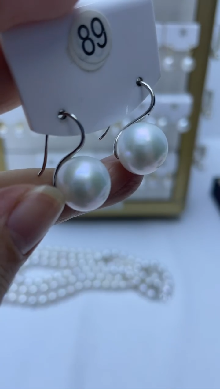 银S925镶嵌耳饰淡水珍珠89