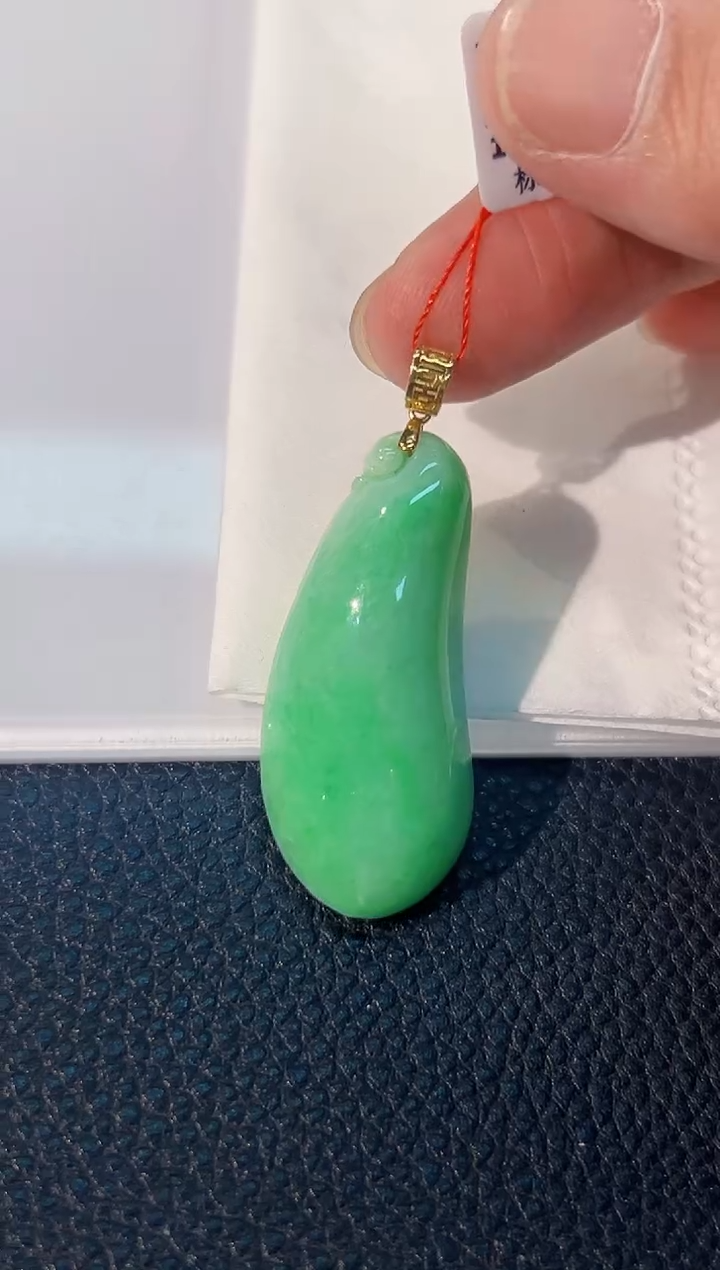 颈饰18K金镶嵌翡翠 缅料A货/支持复检/一件