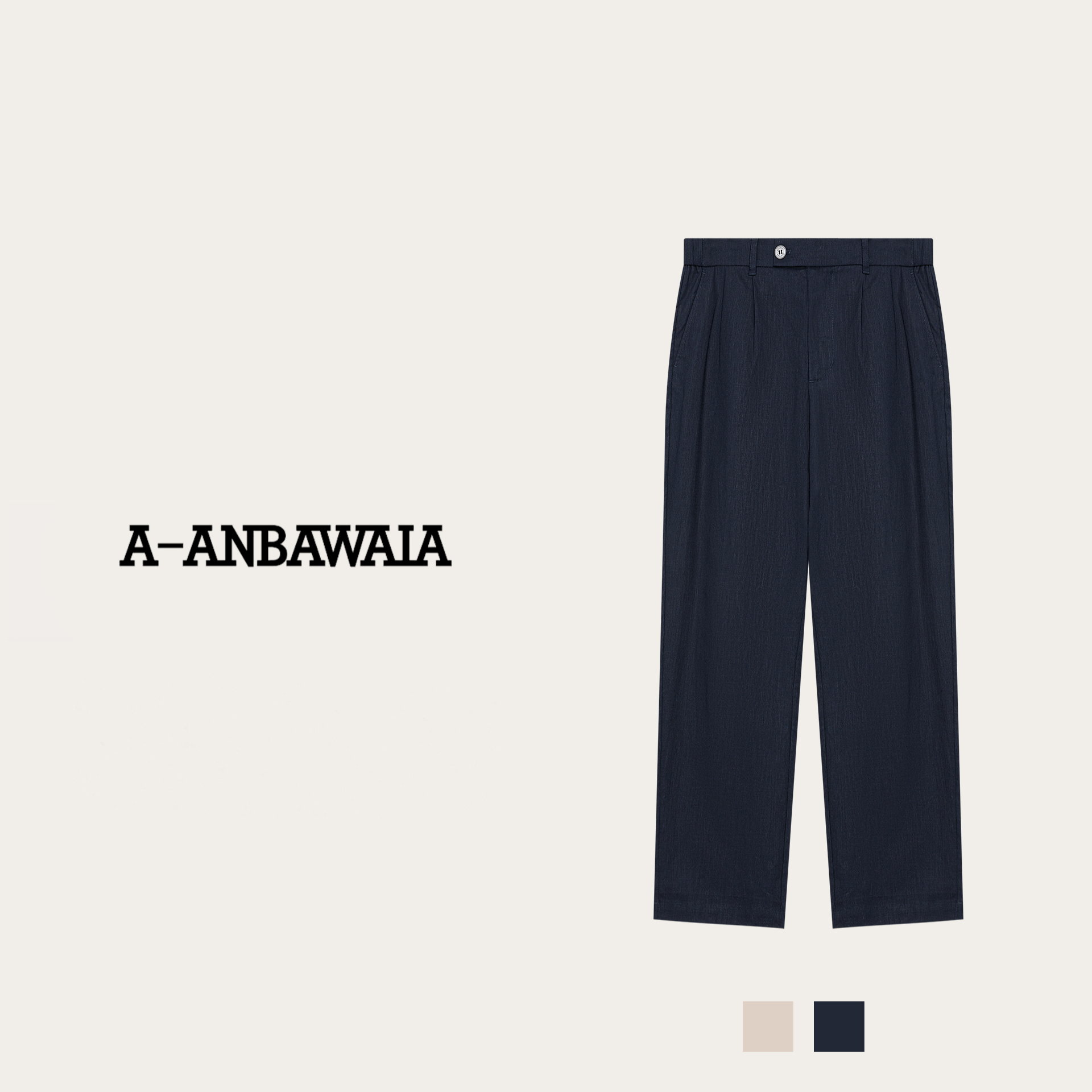 【C36078】 25年新款意式刺绣亚麻裤 秋季男士亚麻休闲直筒长裤