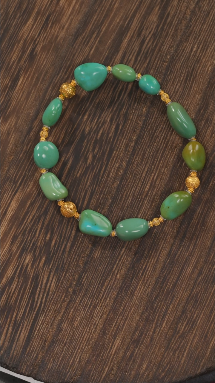 【闪购商品】绿松石手链18K金镶嵌1