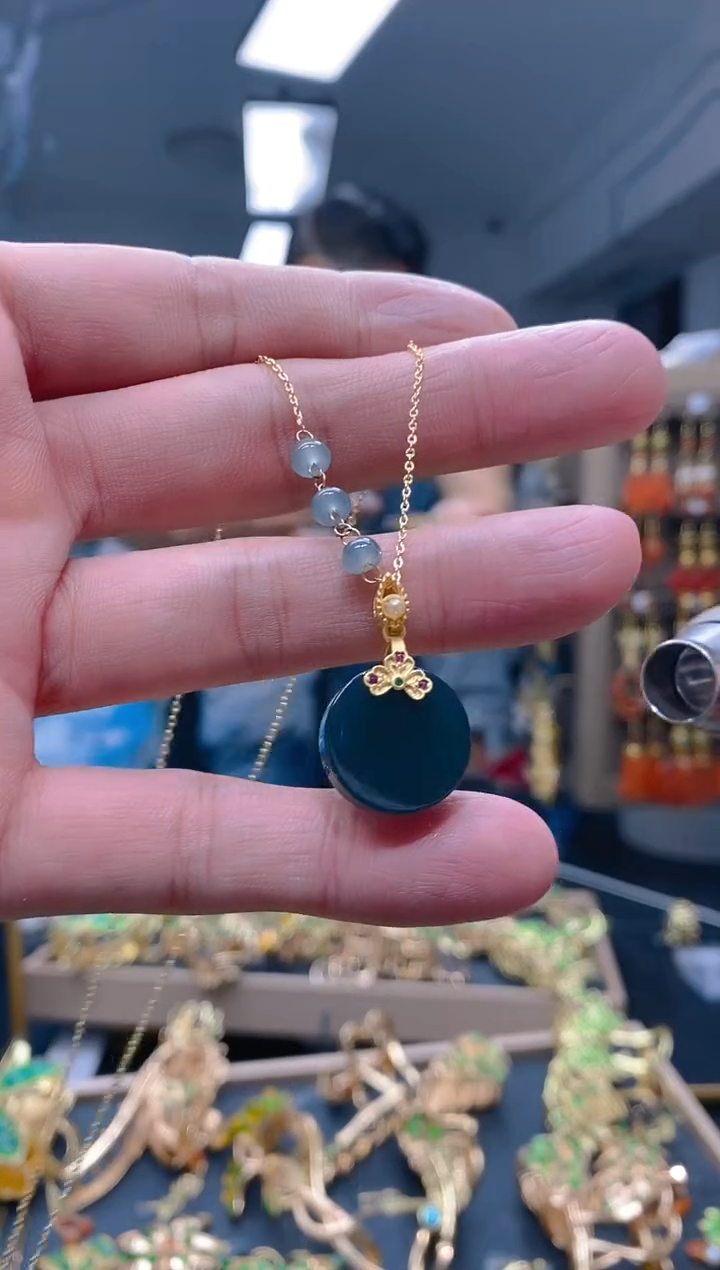 【闪购商品】翡翠耳饰合金0432翡翠锁骨链