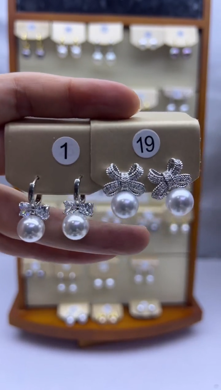 未镶嵌耳饰淡水珍珠1+19