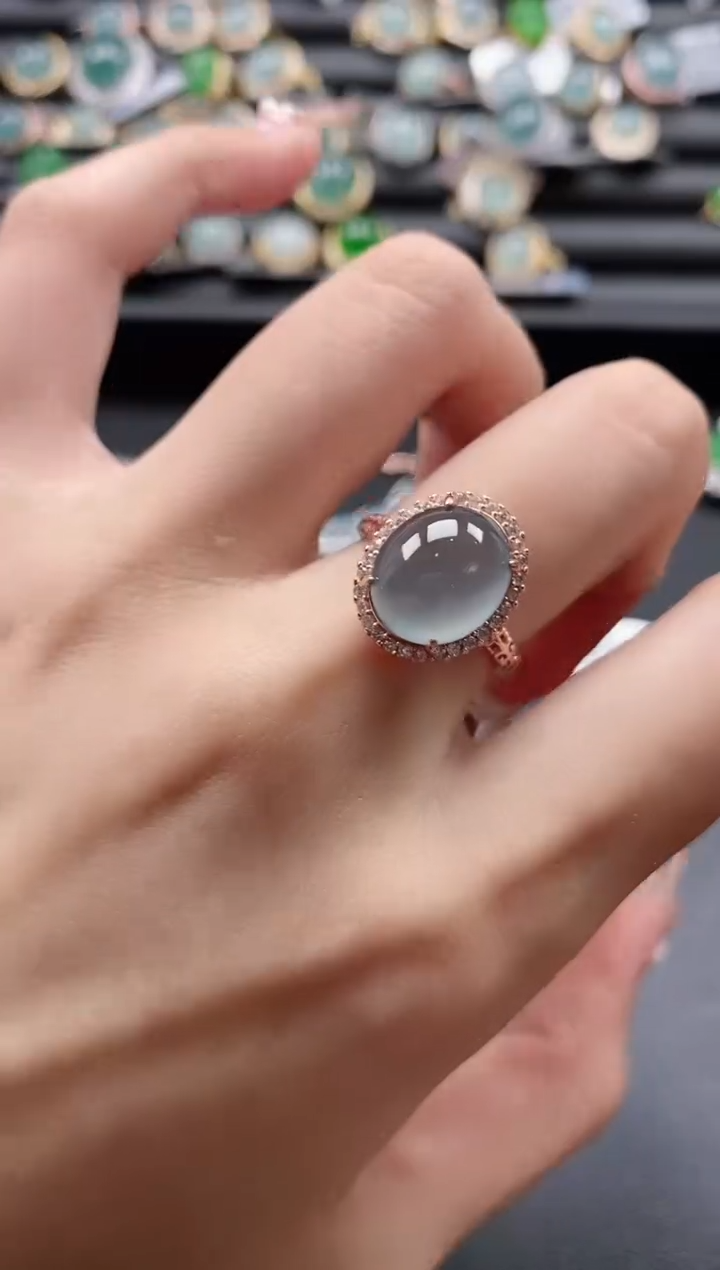 【闪购商品】翡翠戒指银S925镶嵌51151