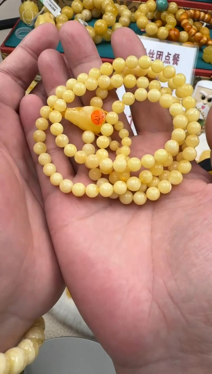 琥珀未镶嵌珠宝奇石6+项链108多圈HZ081
