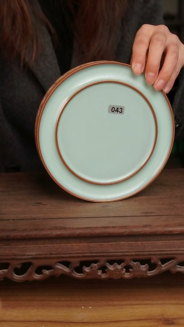 杯米*许043号天青重工双圈壶承微微不完美