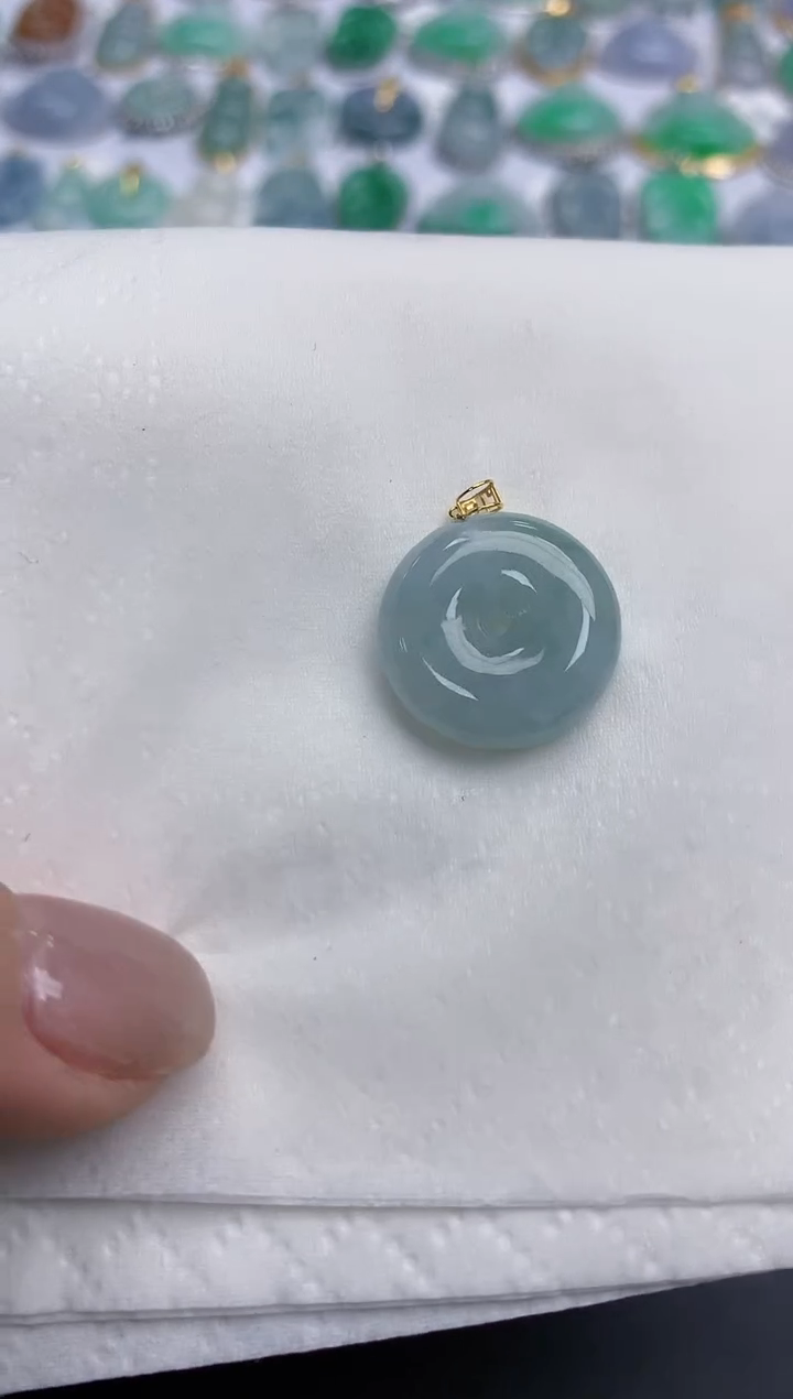 【闪购商品】翡翠颈饰18K金镶嵌天然缅甸翡翠A货