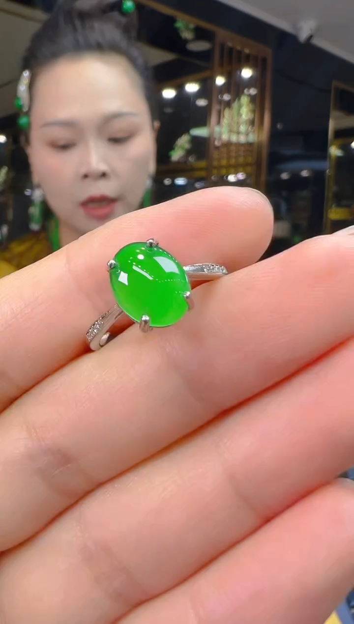 翡翠戒指银S925镶嵌032（多样性发其一）