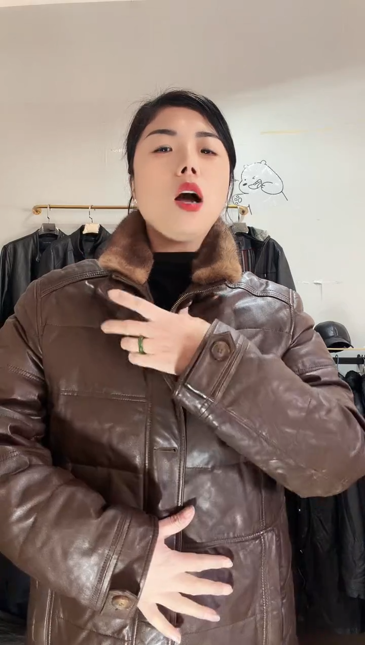 男款真皮皮衣-376