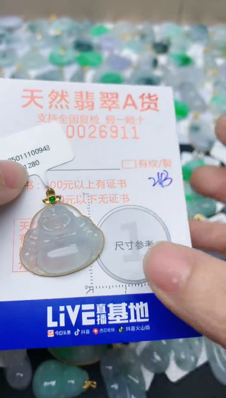 【闪购商品】翡翠颈饰18K金镶嵌天然翡翠A货    243