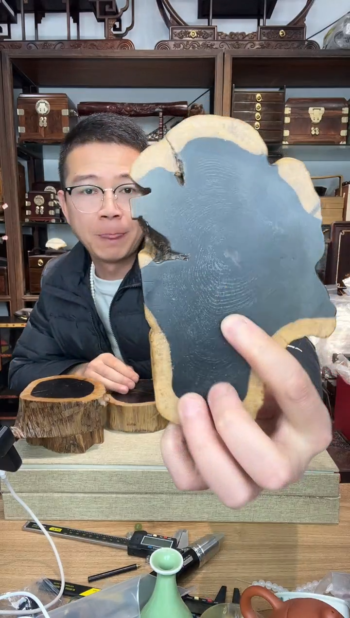 乌木类书架611紫光檀整木随形墩子5个