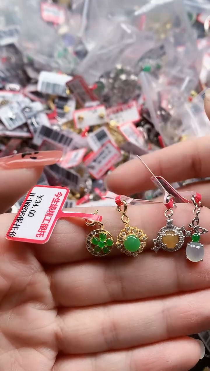 银S925镶嵌戒指翡翠天然A货缅甸翡翠