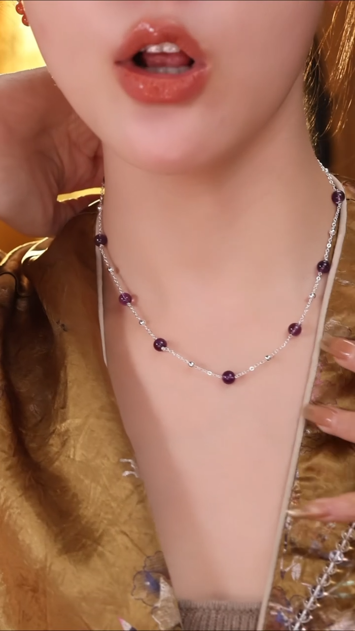 【闪购商品】水晶颈饰未镶嵌紫水晶项链