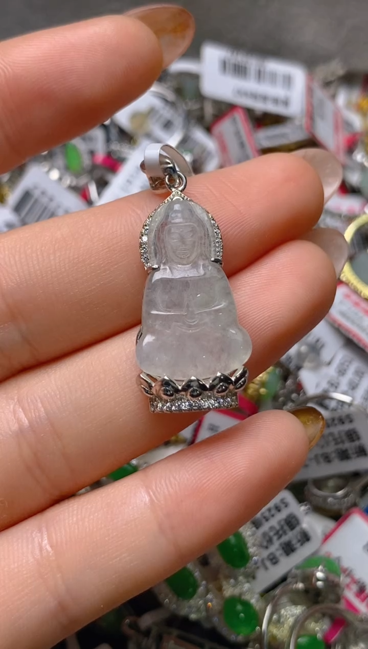 银S925镶嵌戒指翡翠百内无证书