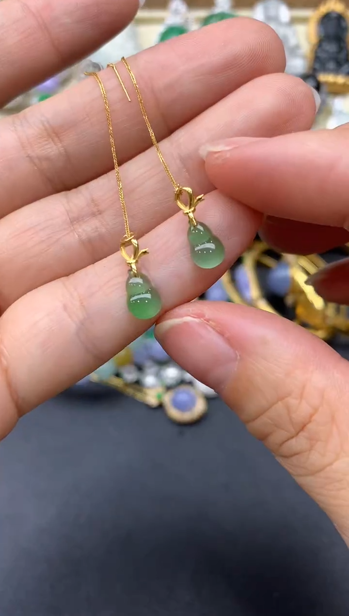 【闪购商品】翡翠耳饰18K金镶嵌74-中国好珍宝