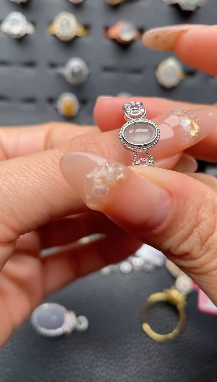 【闪购商品】翡翠戒指银S925镶嵌2222222222  81