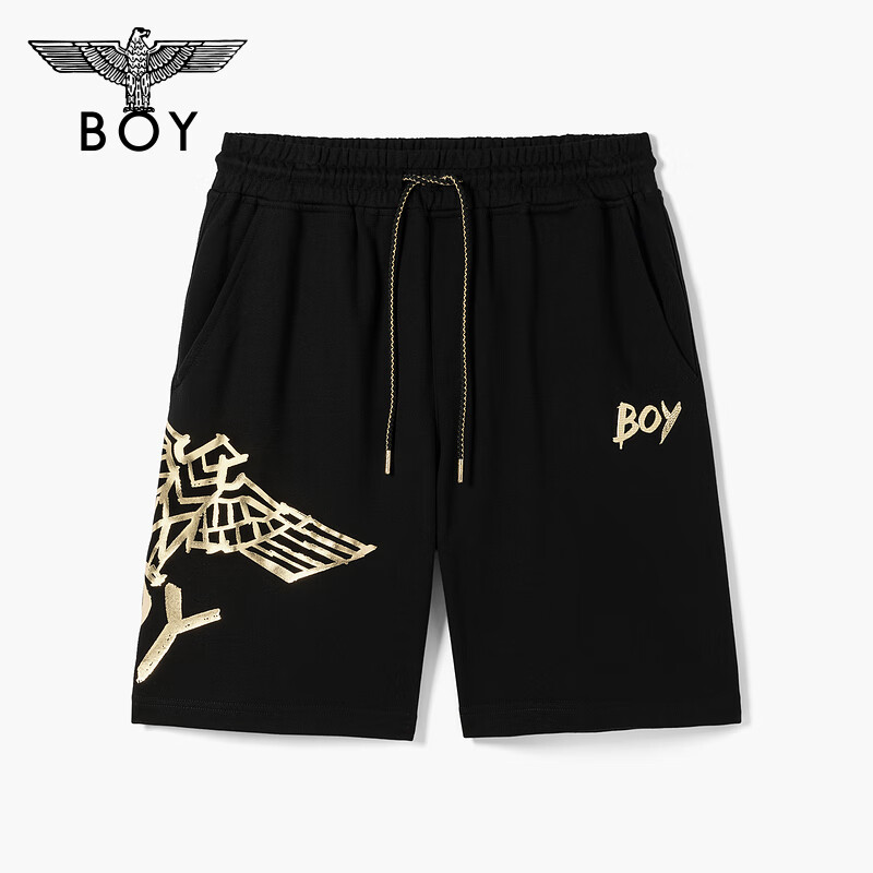 BOYLONDON潮牌百搭男女同款春夏季新款烫金字母印花休闲裤N13902