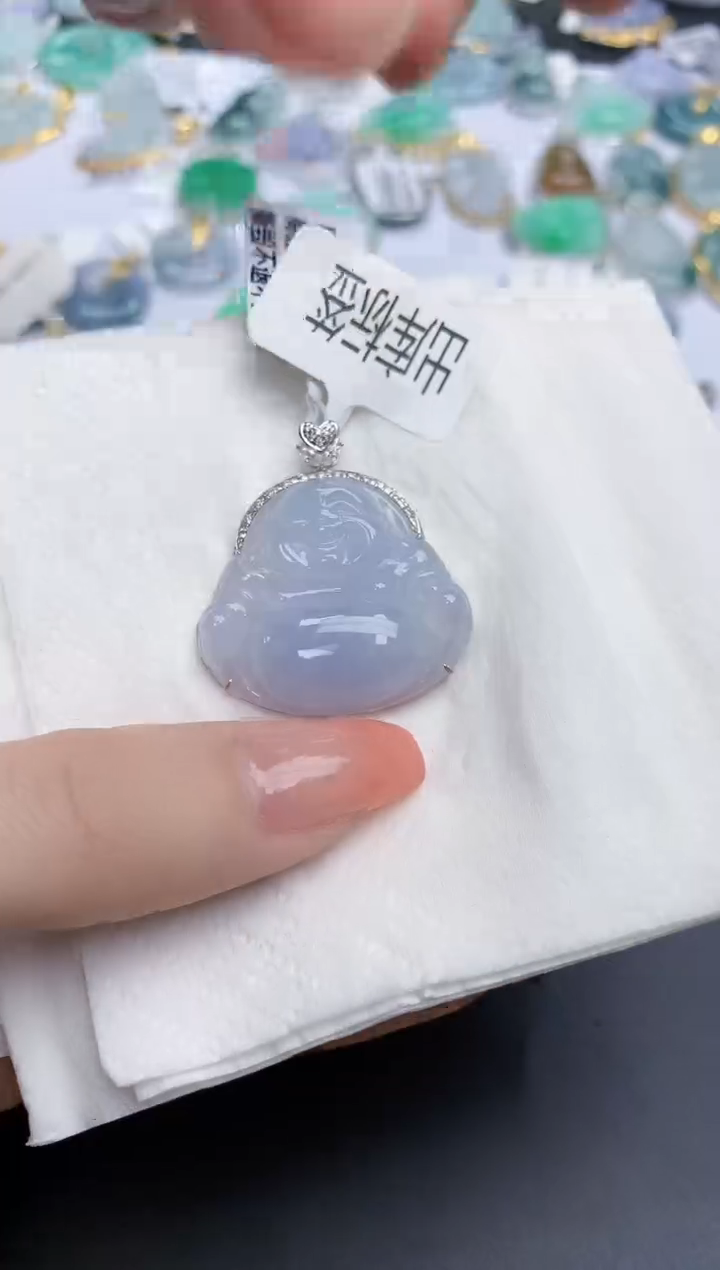 【闪购商品】翡翠颈饰18K金镶嵌天然缅甸翡翠A货