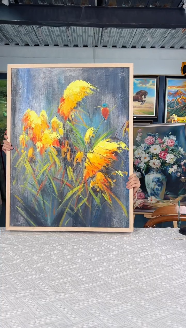 【闪购商品】油画39号 60*80 芦苇-手绘油画