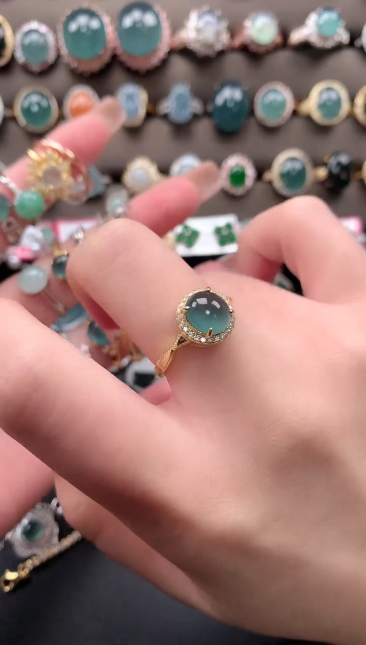 【闪购商品】翡翠戒指银S925镶嵌52141