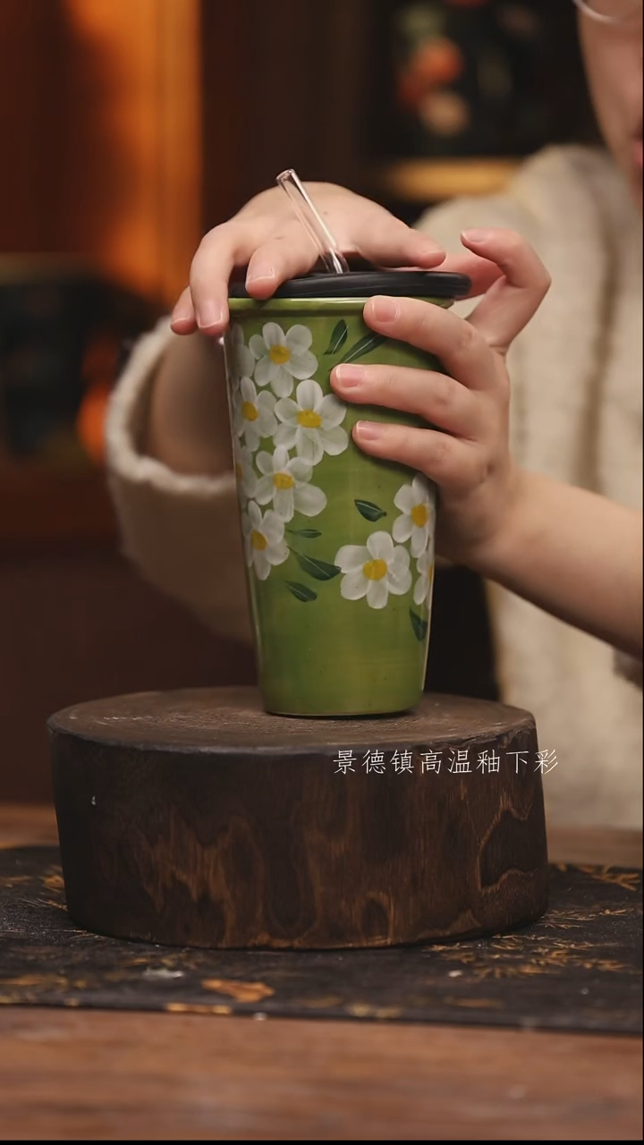 陶瓷景德镇高温釉下手绘陶瓷@L107@