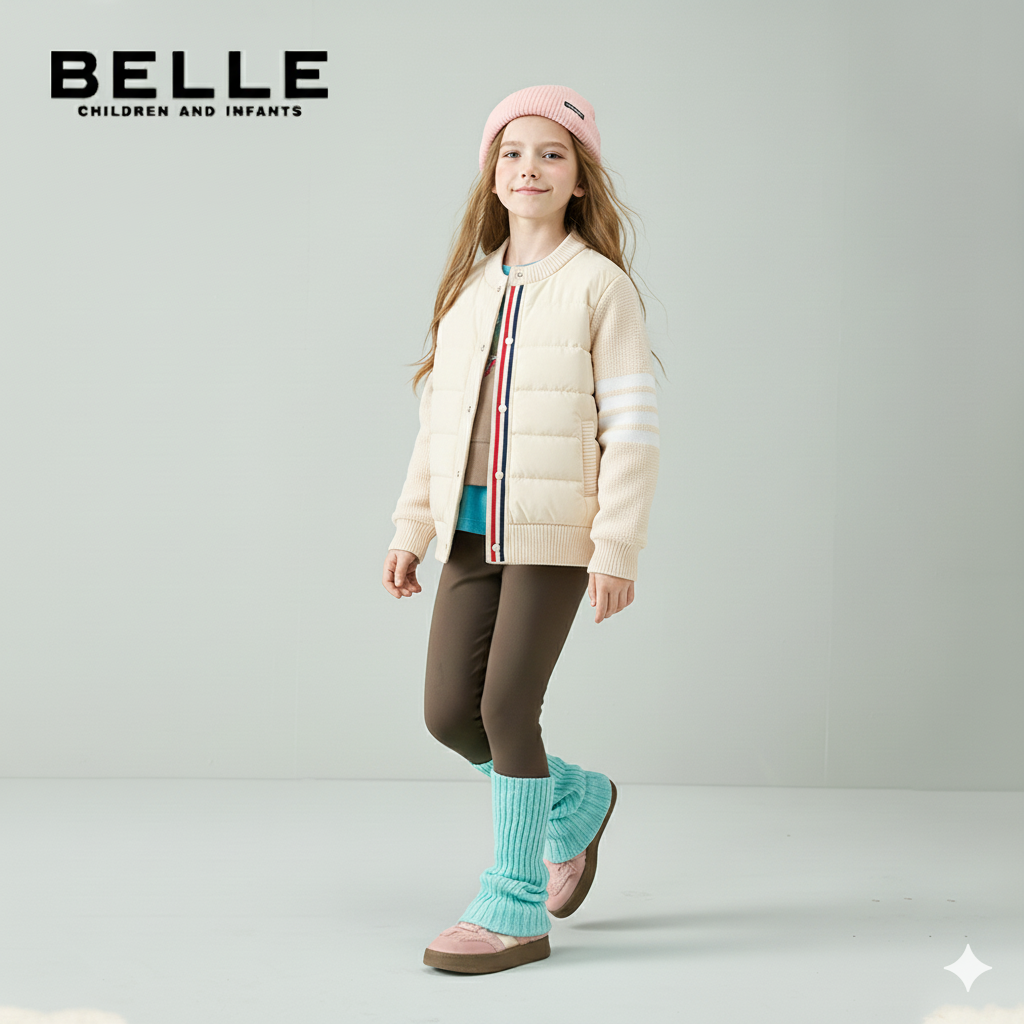 【排骨羽绒服】BELLE百丽（亲子款）秋冬外套内搭中大童男女童羽绒服