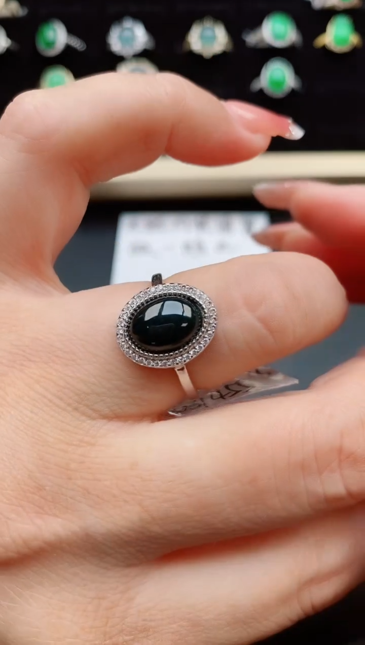 【闪购商品】翡翠戒指银S925镶嵌05800