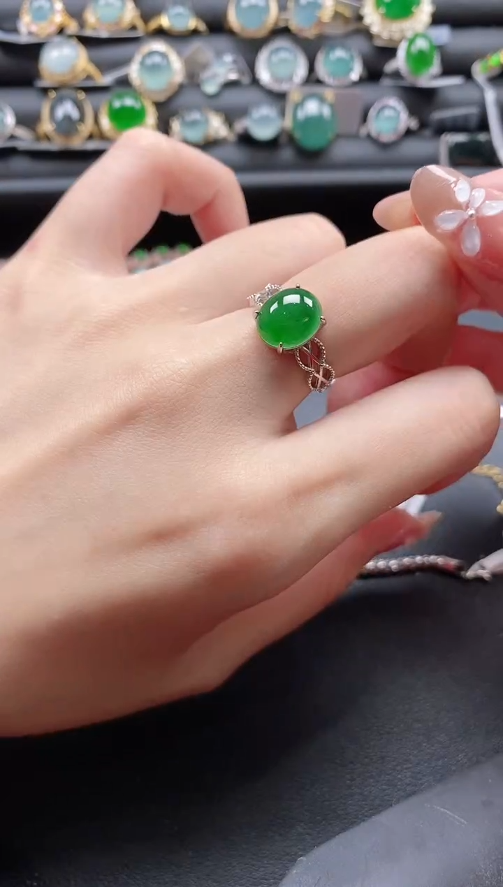 【闪购商品】翡翠戒指银S925镶嵌1111