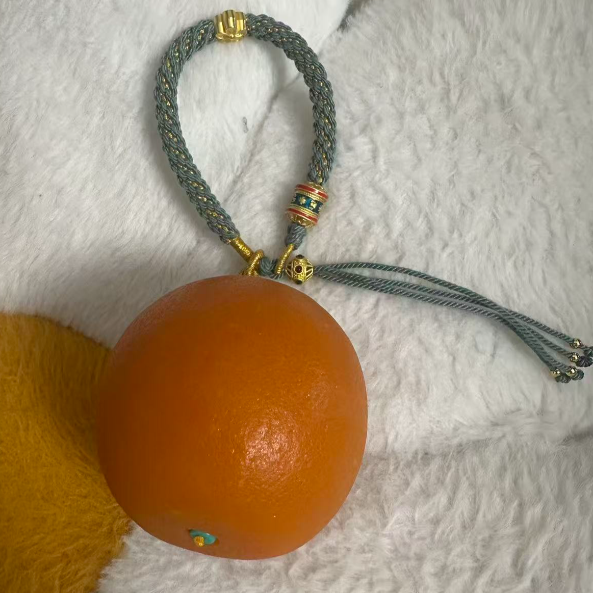非金属珐琅手链 黄色橘子摆件