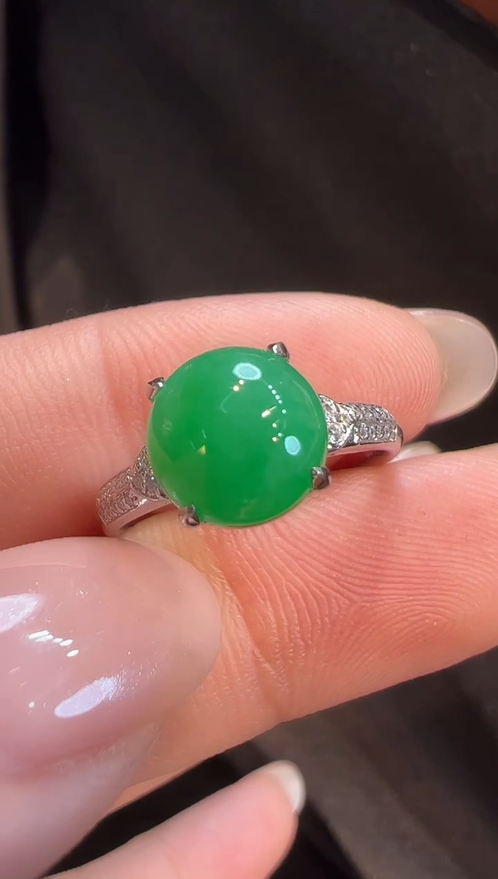 18K金镶嵌戒指翡翠AL6