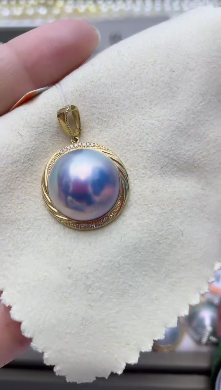 【闪购商品】拼合珍珠（马贝珠）颈饰18K金镶嵌A56