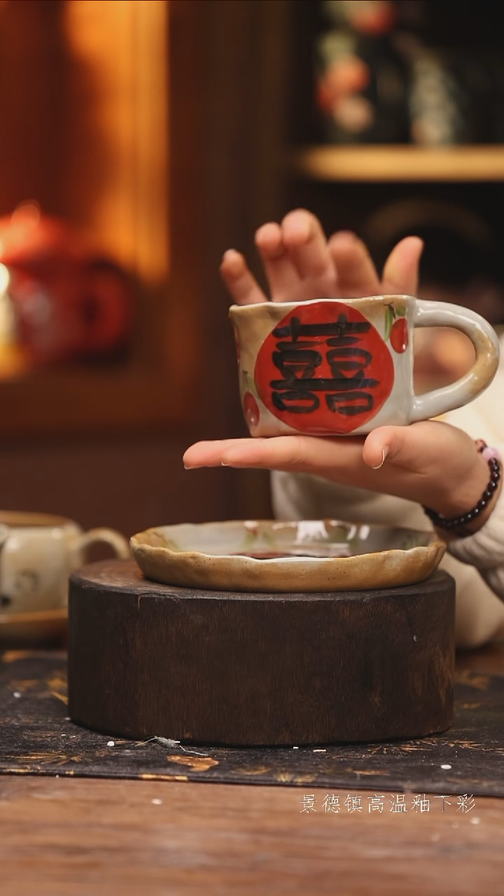 陶瓷景德镇高温釉下手绘陶瓷@L401@