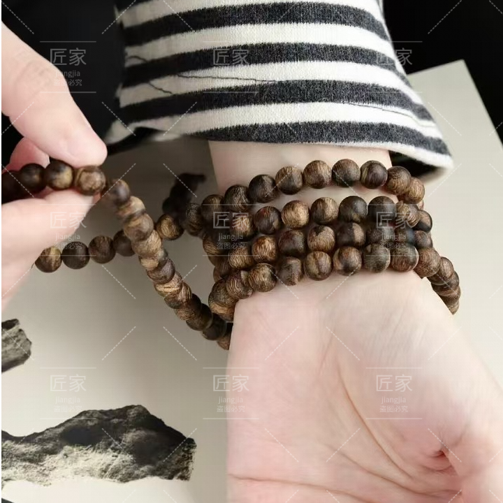 增香沉香木质Y生6A风水柱蕾蕾留疤BQ陳水0.6多圈（纹