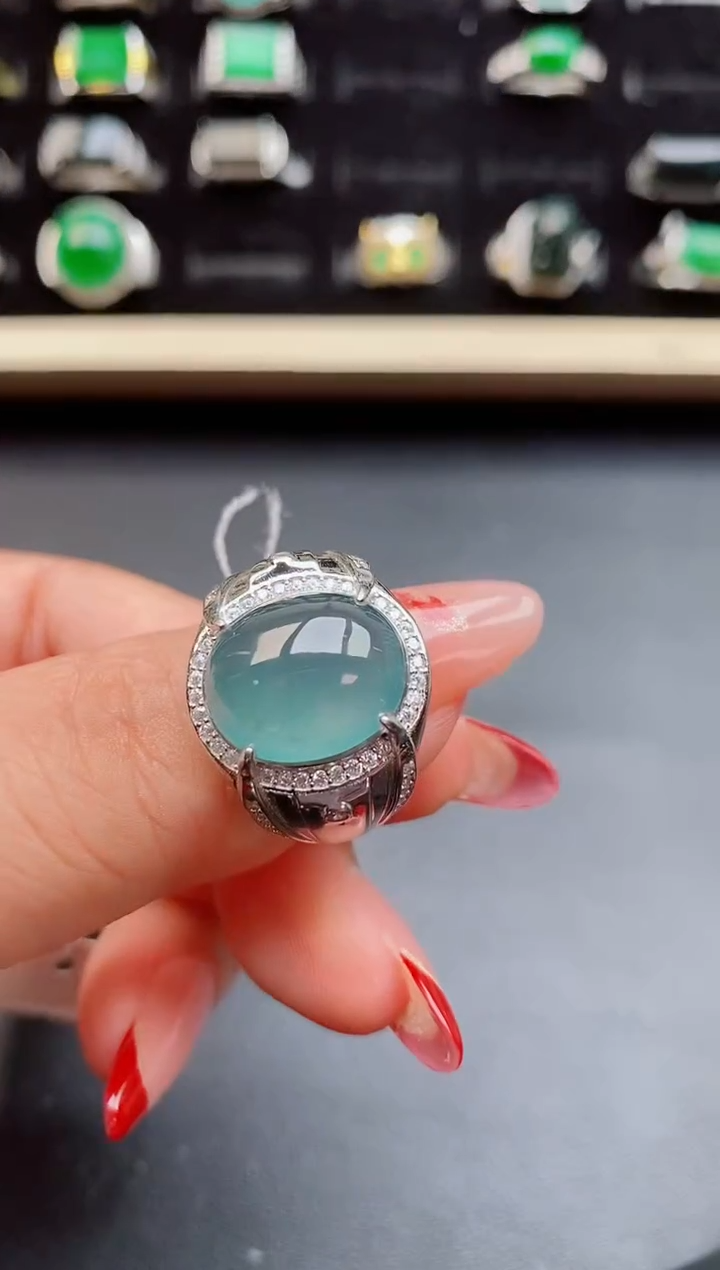 【闪购商品】翡翠戒指银S925镶嵌508550