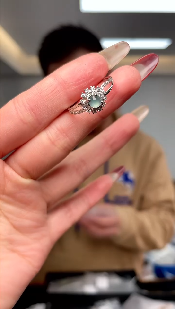 【闪购商品】翡翠戒指银S925镶嵌（多样性单个发货）