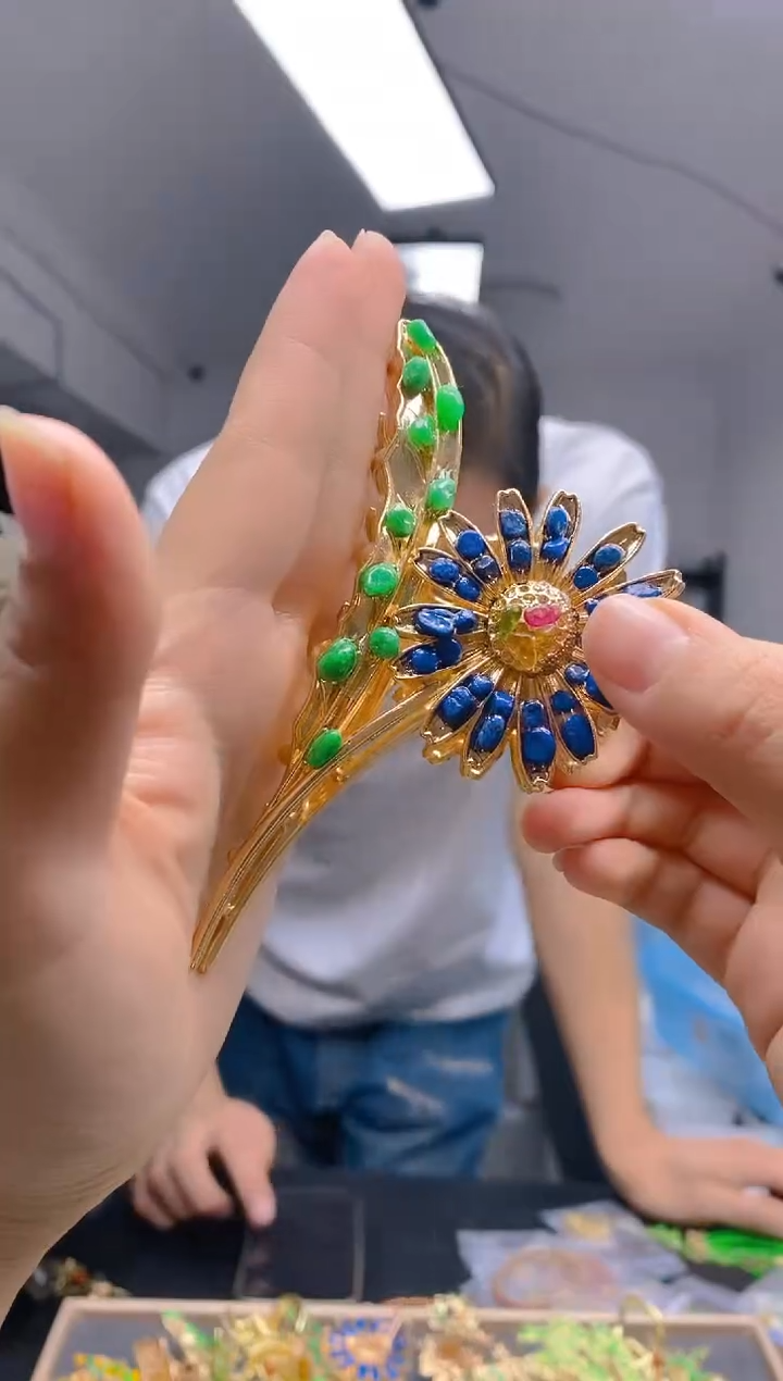 【闪购商品】翡翠耳饰合金0167翡翠发簪