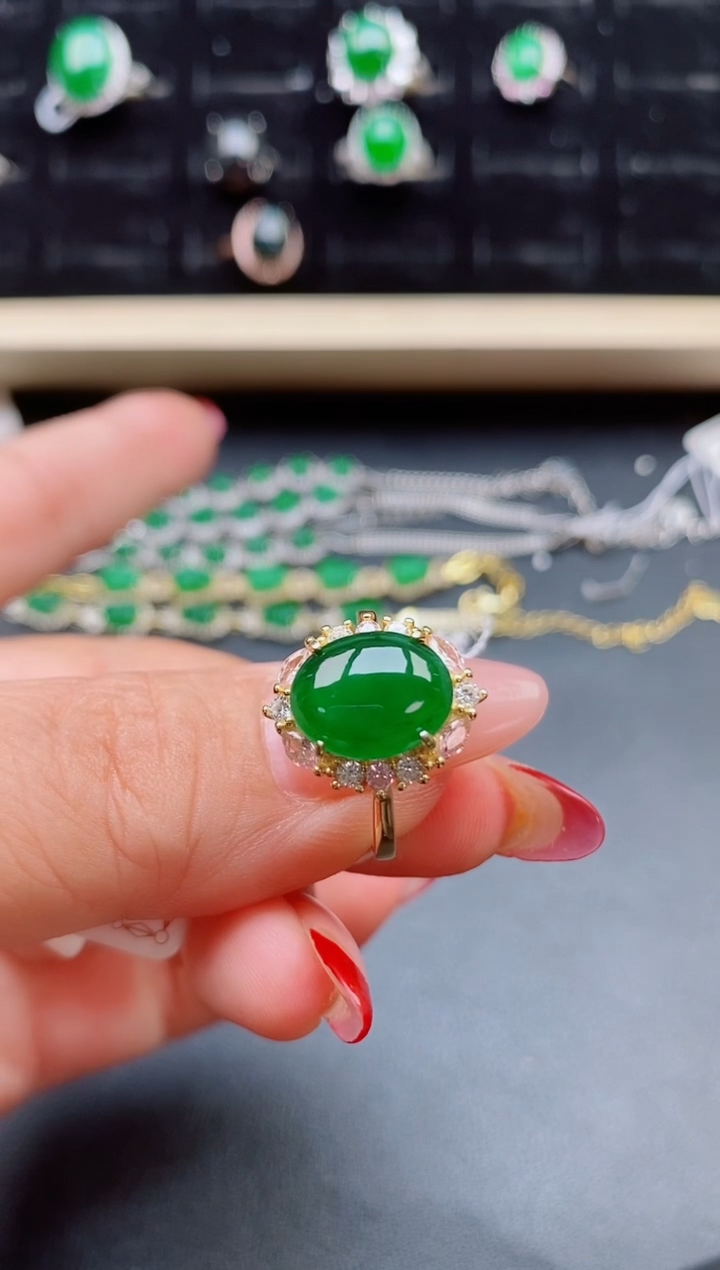 【闪购商品】翡翠戒指银S925镶嵌3213211