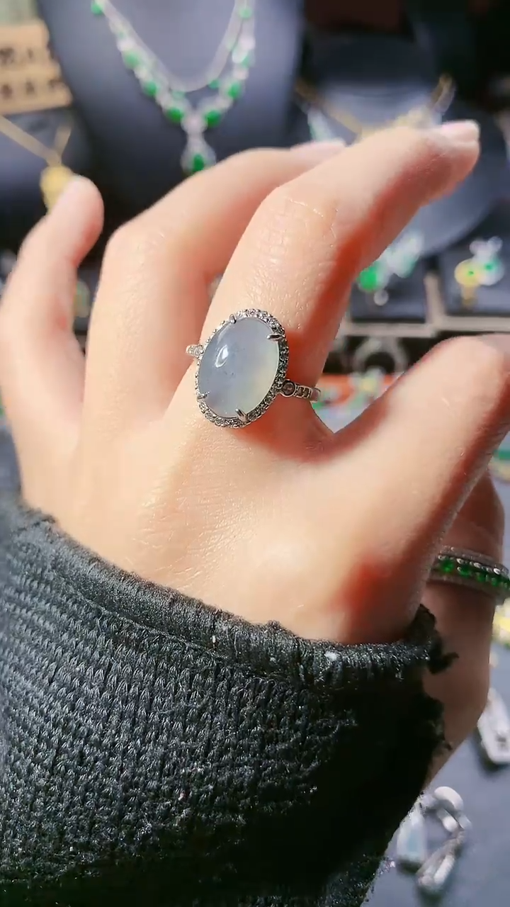 【闪购商品】翡翠戒指银S925镶嵌戒指