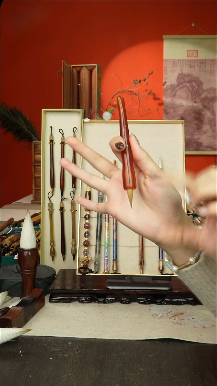 89号闪孤品高货毛笔链接 清水试笔 蘸墨不退