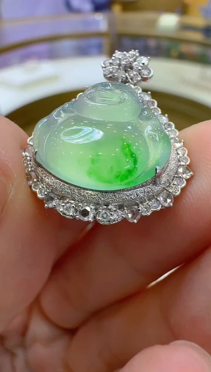 翡翠18K金镶嵌吊坠(不含链)多样性团购发一件