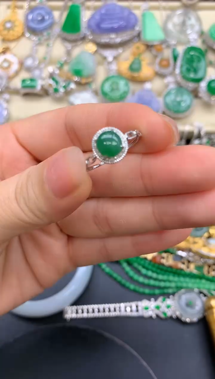 【闪购商品】翡翠戒指18K金镶嵌225-中国好珍宝