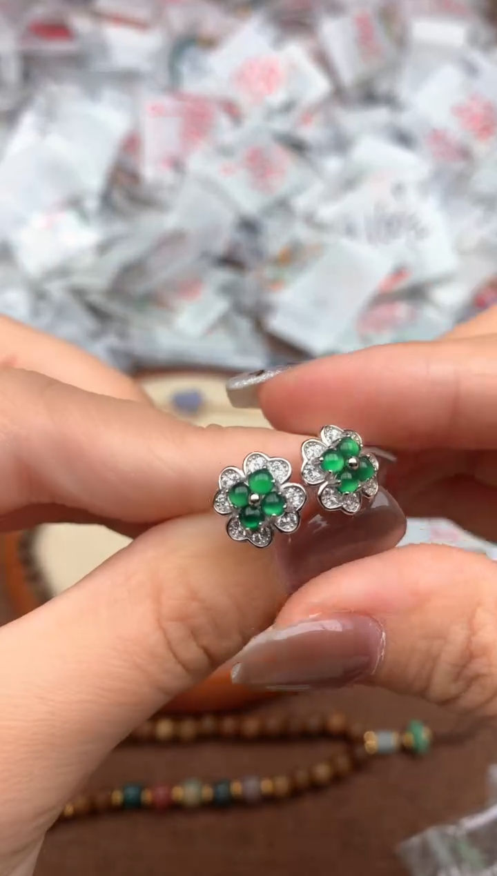 银S925镶嵌挂件翡翠—