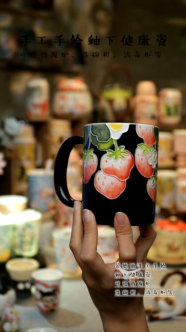 【闪购商品】杯景德镇陶瓷高温釉下彩&A752