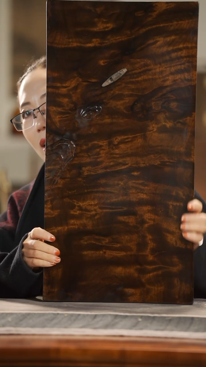 【闪购商品】金丝楠木雕664孤舟山水系列云彩纹精品/茶盘